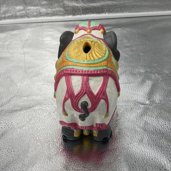 Vintage Arnel's Pottery‎ India Parade Elephant Piggy Bank Hand Painted - Picture 9 of 12